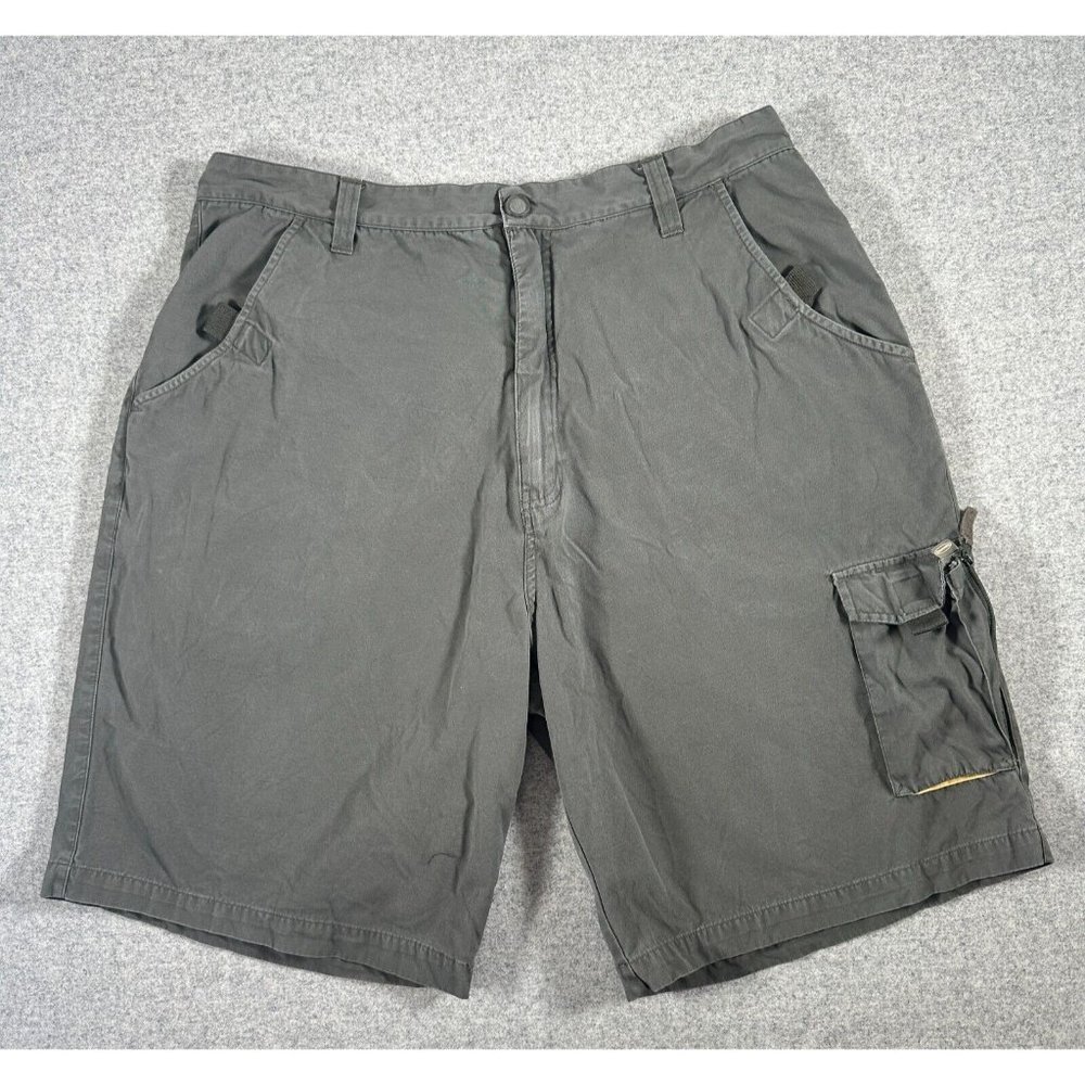 Vintage Sideout Shorts Size 38 Mens Cargo Army Grunge Y2K Pockets Zip Beige